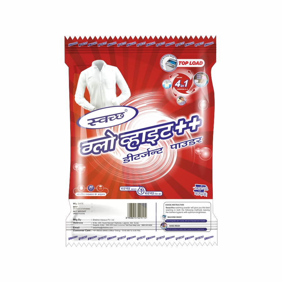 Swachha Glow White ++ 5kg- Back Swachha Glow White ++ Detergent Powder