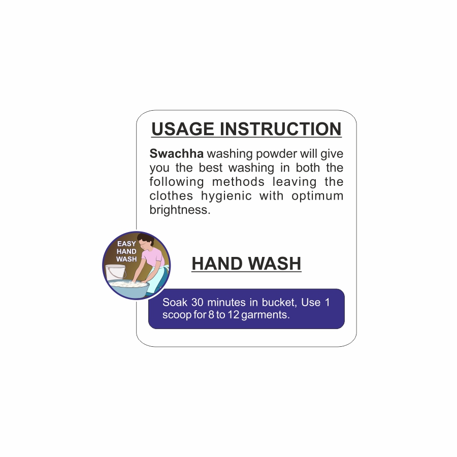 Swachha Natural Green 5kg - Usage Swachha Natural Green Detergent Powder