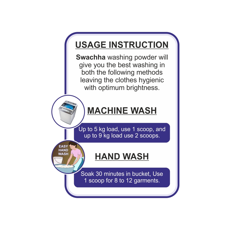 Swachha Super Matic 5kg - Usage Swachha Super Matic Detergent Powder